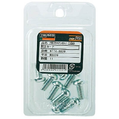 ■トラスコ中山(TRUSCO)　六角穴付ボタンボルト三価　白　サイズＭ４Ｘ１５　２３本入  B774-0415 B774-0415