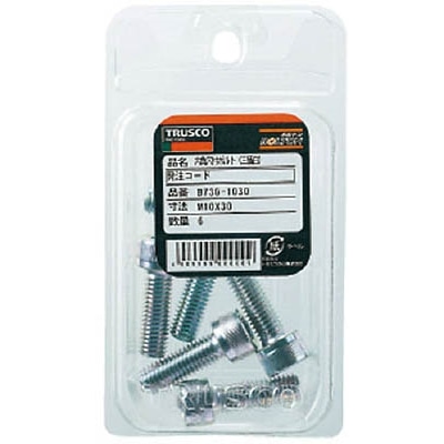 ■トラスコ中山(TRUSCO)　六角穴付ボルト三価　白　全ネジ　サイズＭ６Ｘ２５　１７本入  B730-0625 B730-0625