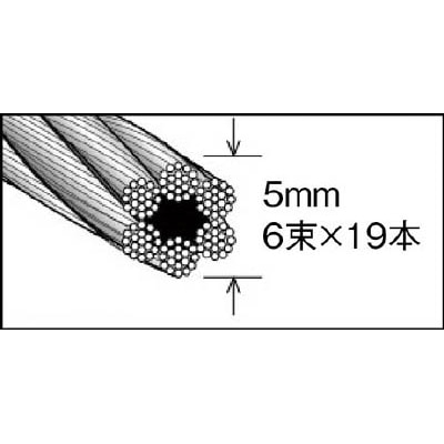 ■トラスコ中山(TRUSCO)　メッキ付ワイヤロープ　Φ５ｍｍＸ２００ｍ　CWM-5S200 CWM-5S200