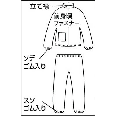 ■トラスコ中山(TRUSCO)　タイベック製作業服　立て襟ツーピース　Ｓサイズ　DPM-502　S DPM-502　S