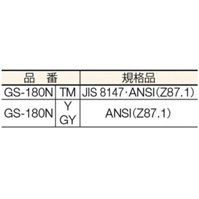 ■トラスコ中山(TRUSCO)　一眼型セーフティグラス　イエロー　GS-180N　Y GS-180N　Y