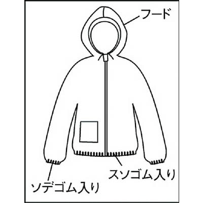■トラスコ中山(TRUSCO)　タイベック製作業服　フード付ジャンパー　Ｌサイズ　DPM-201　L DPM-201　L