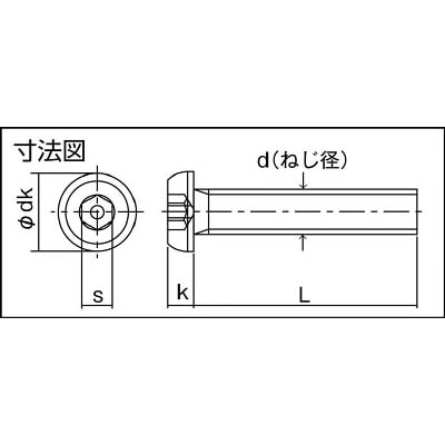 ■トラスコ中山(TRUSCO)　ピン付六角穴ボタンボルト　ステンレス　Ｍ５Ｘ１６　１０本入　B1030516 B1030516
