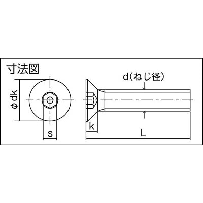 ■トラスコ中山(TRUSCO)　ピン付六角穴皿頭ボルト　ステンレス　Ｍ３Ｘ１６　１０本入　B1040316 B1040316