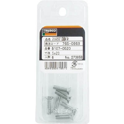 ■トラスコ中山(TRUSCO)　６ロブ皿頭ボルト　ステンレス　Ｍ３Ｘ６　１０本入　B1070306 B1070306