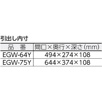 ■トラスコ中山(TRUSCO)　イーグル　バーディワゴン用深型１段引出　６００Ｘ４００　ＹＧ色　EGW-64Y-YG EGW-64Y-YG