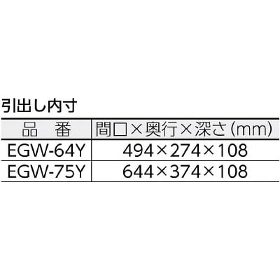 ■トラスコ中山(TRUSCO)　イーグル　バーディワゴン用深型１段引出　７５０Ｘ５００　Ｗ色　EGW-75Y-W EGW-75Y-W