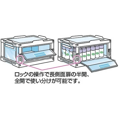 ■トラスコ中山(TRUSCO)　α折りたたみコンテナ　５０Ｌ　扉付　透明　CR-S50T CR-S50T