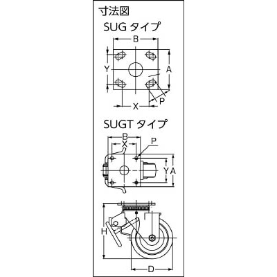 ■ＬＡＭＰ　重量用キャスター径１２７自在ＳＥ（２００－１３３－３８１）　31-405-PSE 31-405-PSE