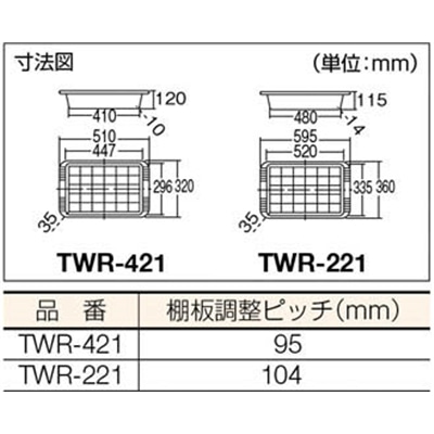 ■トラスコ中山(TRUSCO)　ツールワゴンロイヤル　５８６Ｘ３２０Ｘ８３３　深１浅２　赤  TWR-421  R(ﾚｯﾄﾞ) TWR-421 R(ﾚｯﾄﾞ)