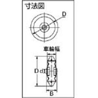 ■トラスコ中山(TRUSCO)　ウレタン車輪　Φ７５  TUW-75  (75MM) TUW-75 (75MM)