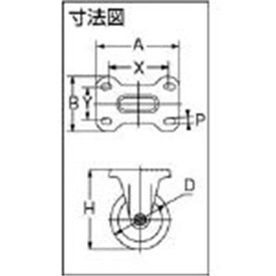 ■トラスコ中山(TRUSCO)　プレス製ゴムキャスター　固定　Φ１５０  TK-150  (150MM) TK-150 (150MM)