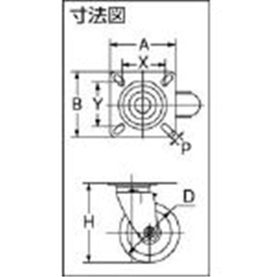 ■トラスコ中山(TRUSCO)　プレス製ウレタンキャスター　自在　Φ１３０  TUJ-130  (130MM) TUJ-130 (130MM)