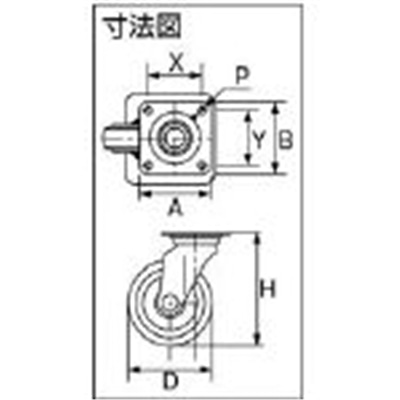 ■シシク　スタンダードプレスキャスター　ウレタン車輪　自在　１５０径　UWJ-150 UWJ-150