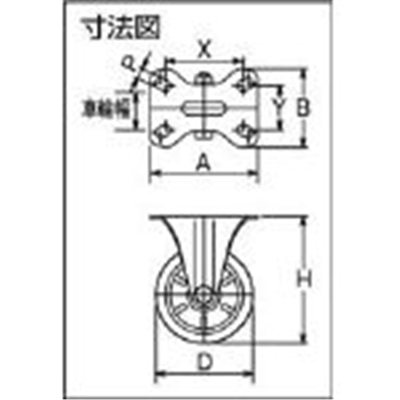 シシク ステンレスキャスター 制電性ウレタン車輪付固定 SUNK-150-SEUW-