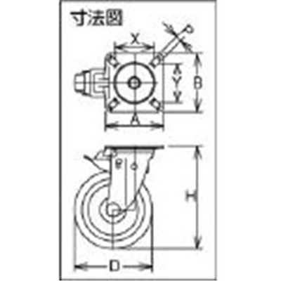 ■シシク　自在⇔固定切換キャスター　ゴム車輪　１５０径　NJK-150W NJK-150W