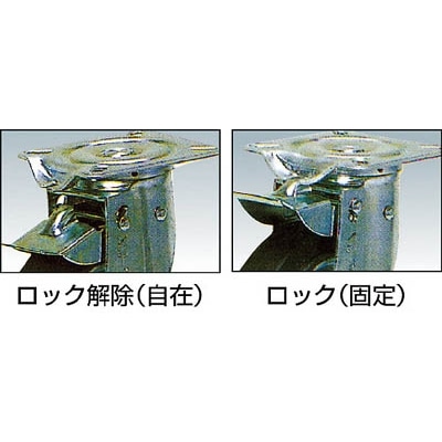■シシク　自在⇔固定切換キャスター　ウレタン車輪　１３０径　NJK-130UW NJK-130UW