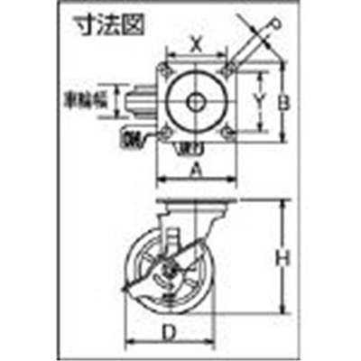 ■シシク　ステンレスキャスター　制電性ウレタン車輪自在ストッパー付　SUNJB-150-SEUW SUNJB-150-SEUW