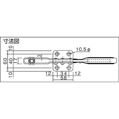 ■角田　ハンドル横型トグルクランプ　Ｎｏ．３８Ｋ大　KC-38K-L KC-38K-L