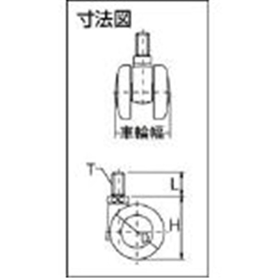 ■ユーエイ　双輪キャスター自在車　５０径強化ナイロン車輪　Ｍ１２×２２　Ｐ１．７５　P-50HT P-50HT
