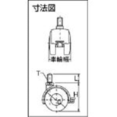 ■ユーエイ　双輪キャスター自在Ｓ付車５０径ナイロン車輪Ｍ１２　Ｐ１．７５　P-50TS P-50TS