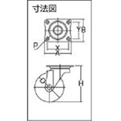 ■ユーエイ　キャスター自在車　ウレタン車輪径６５　SG-65UR SG-65UR