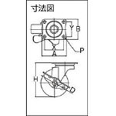 ■ユーエイ　キャスターＳ付自在車　ウレタン車輪径１００　SG-100URS SG-100URS