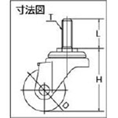 ■ユーエイ　ねじ込みキャスター自在車　７５径ハードゴム車輪　ピッチ１．７５　ST-75RH-M12-35 ST-75RH-M12-35