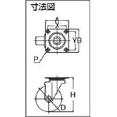 ■ユーエイ　産業用キャスター自在車　１２５径ナイロンホイルウレタン車輪　SJ-125GU SJ-125GU