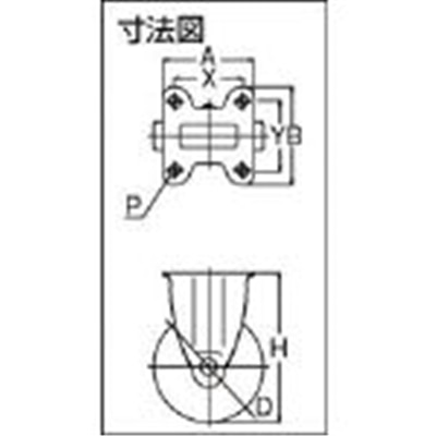 ■ユーエイ　産業用キャスター固定車　１００径ナイロンホイルウレタン車輪　SK-100GU SK-100GU