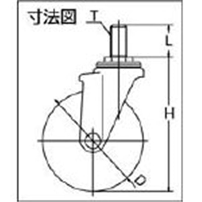 ■ユーエイ　ねじ込みキャスター自在車　１００径ゴム車輪　SJT-100WP-M20-40 SJT-100WP-M20-40