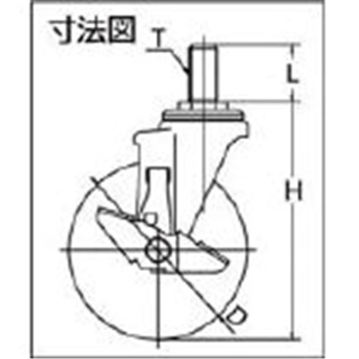 ■ユーエイ　ねじ込みキャスターＳ付自在車　１２５径ゴム車輪　SJT-125WPS-M16-40 SJT-125WPS-M16-40