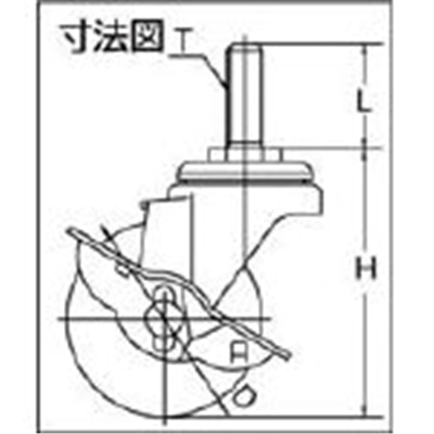 ■ユーエイ　ねじ込みキャスターＳ付自在車　６５径ハードゴム車輪Ｐ１．７５　ST-65RHS-M12-35 ST-65RHS-M12-35