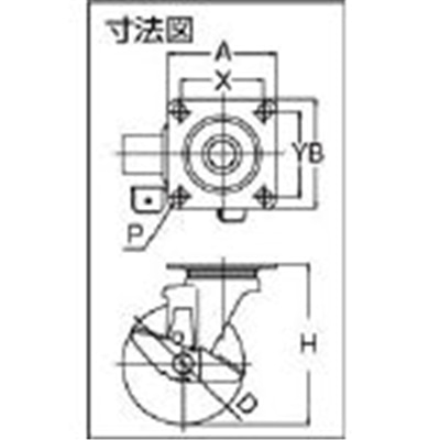 ■ユーエイ　キャスターステンレス製Ｓ付自在車　１００径ナイロンホイルウレタン車　SUS-SJ-100GUS SUS-SJ-100GUS