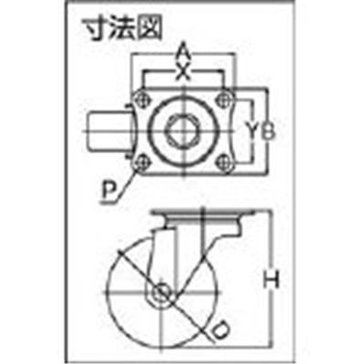 ■ユーエイ　キャスター　ステンレス製自在車　ウレタン車輪径６５　SUS-SG-65UR SUS-SG-65UR