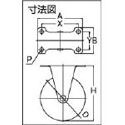 ■ユーエイ　キャスター　ステンレス製固定車　径７５ウレタン車輪　SUS-ER-75UR SUS-ER-75UR