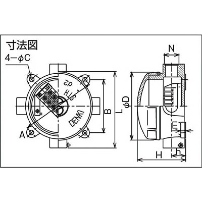 ■島田　アルミニウム合金鋳物　耐圧防爆構造ターミナルボックス（四方向）　STH-04X-22 STH-04X-22