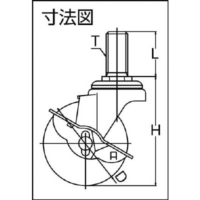 ■ユーエイ　ねじ込みキャスターＳ付自在車　１００径ウレタン車輪　ST-100URS-W3/4-40 ST-100URS-W3/4-40