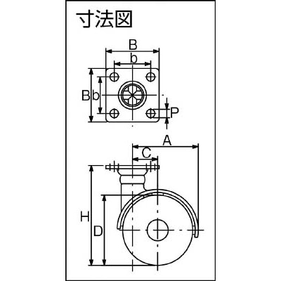 ■トーシン　プレート式双輪キャスター　４０径　自在　W40-P W40-P