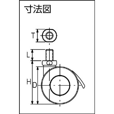 ■トーシン　ねじ込み双輪キャスター　６０径　自在ストッパー付　TWS60-BM12XP1.75 TWS60-BM12XP1.75