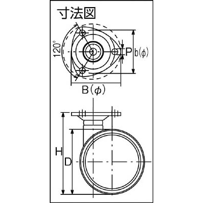 ■トーシン　プレート式双輪キャスター　５０径　自在　TU50-P TU50-P