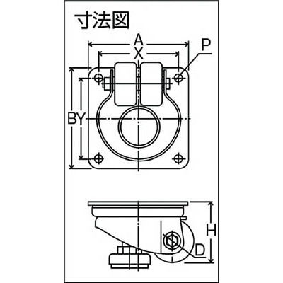 ■ヨドノ　重量用低床式キャスター　YSUTH-50 YSUTH-50