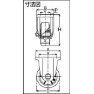 ■ヨドノ　重荷重用ＭＣナイロン車付固定車　YRRKH75 YRRKH75