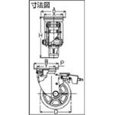 ■ヨドノ　重荷重用ＭＣナイロン車付自在車ブレーキ付　YRRJMB150 YRRJMB150