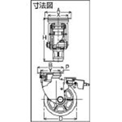 ■ヨドノ　重荷重用ウレタン車付自在車ブレーキ付　YRJMB100 YRJMB100
