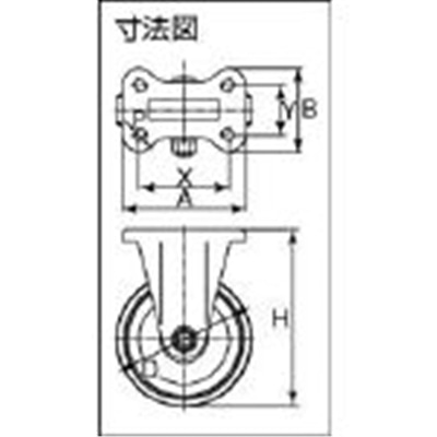 ■イノアック　中荷重用キャスター　ログラン　固定金具付　Φ７５　P-75WK P-75WK