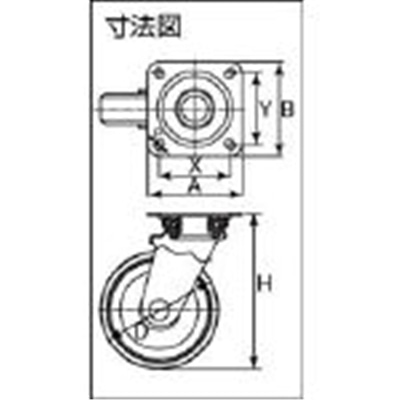 ■イノアック　中荷重用キャスター　ログラン　旋回金具付　Φ７５　P-75WJ P-75WJ