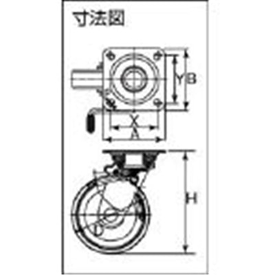■イノアック　中荷重用キャスター　ログラン　ストッパー・旋回金具付　Φ７５　P-75WJS P-75WJS