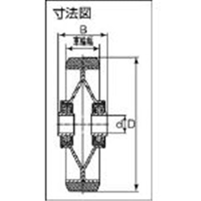 ■イノアック　中荷重用キャスター　ログラン（ウレタン）車輪のみ　Φ１００　P-100W P-100W