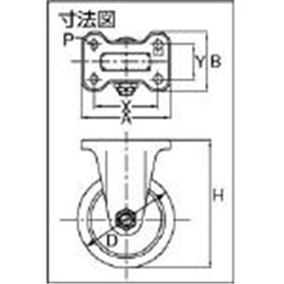 ■イノアック　牽引台車用キャスター　固定金具付　Φ１５０　TR-150AWK TR-150AWK